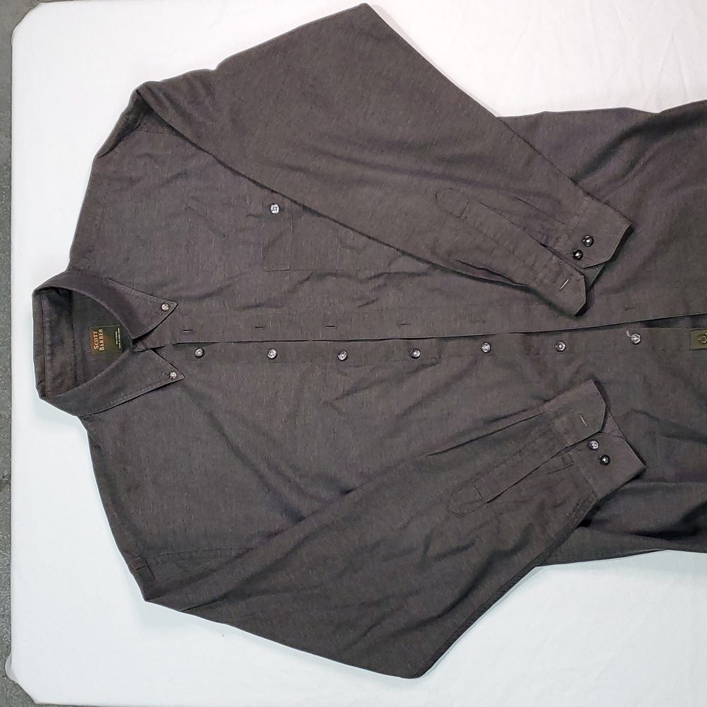 Scott Barber Men's Large Dark Grey Long Sleeve Button-down Shirt